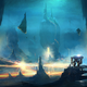Illustration for article titled The mech stood alone among the floating pillars